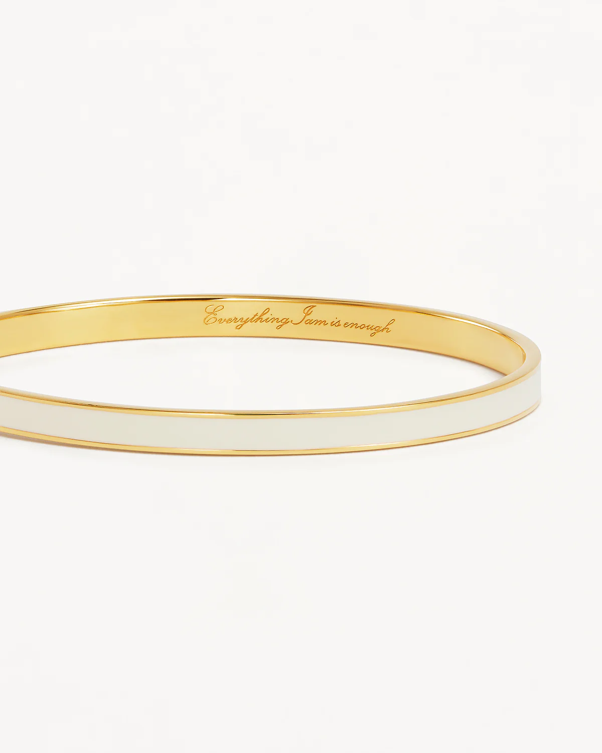 18k Gold Vermeil Born to Bloom Enamel Bangle - Bone - Image 3