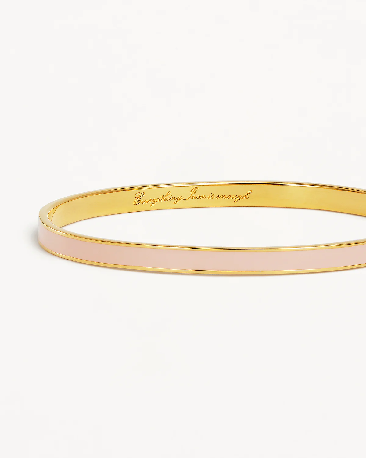 18k Gold Vermeil Born to Bloom Enamel Bangle - Rose Quartz - Image 3
