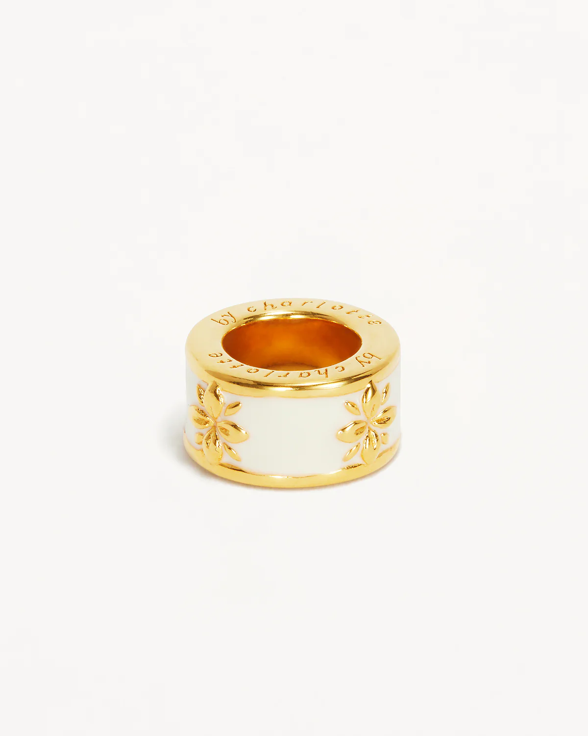 18k Gold Vermeil Born to Bloom Enamel Petal Charm - Bone - Image 3