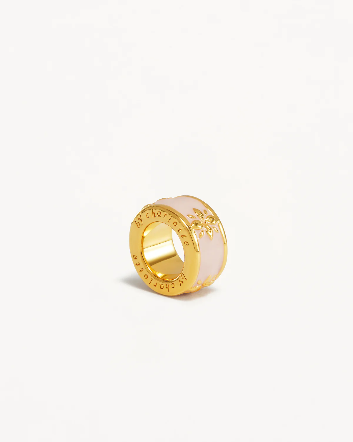 18k Gold Vermeil Born to Bloom Enamel Petal Charm- Rose Quartz