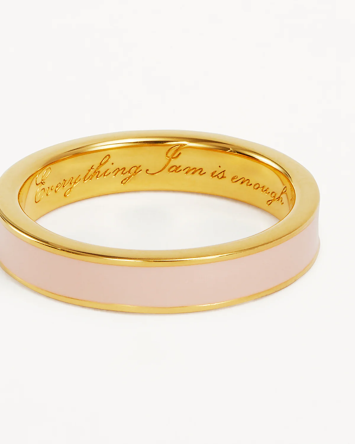 18k Gold Vermeil Born to Bloom Enamel Ring - Rose Quartz - Image 4