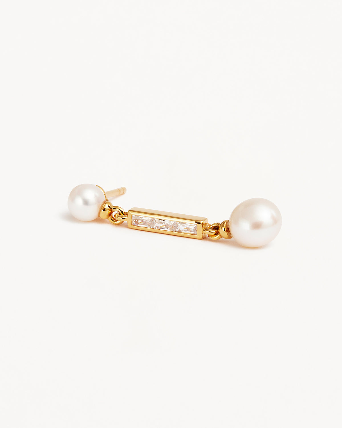 18k Gold Vermeil Breathe Pearl Drop Earrings - Image 3