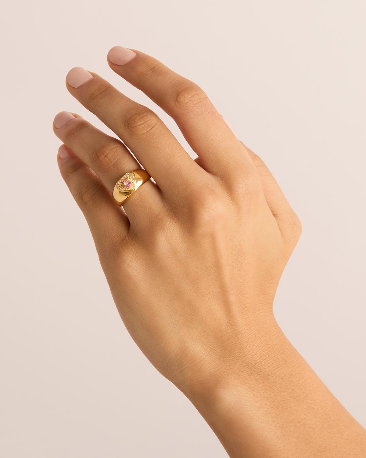 18k Gold Vermeil Connect With Your Heart Ring - Image 2