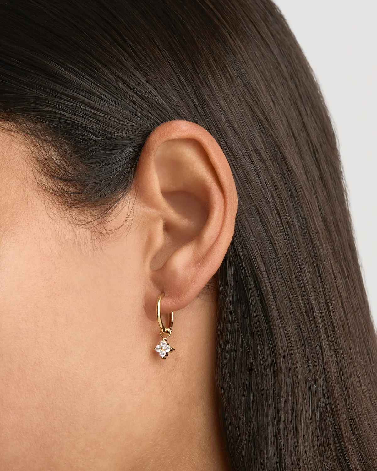 18k Gold Vermeil Crystal Bloom Hoops - Image 2