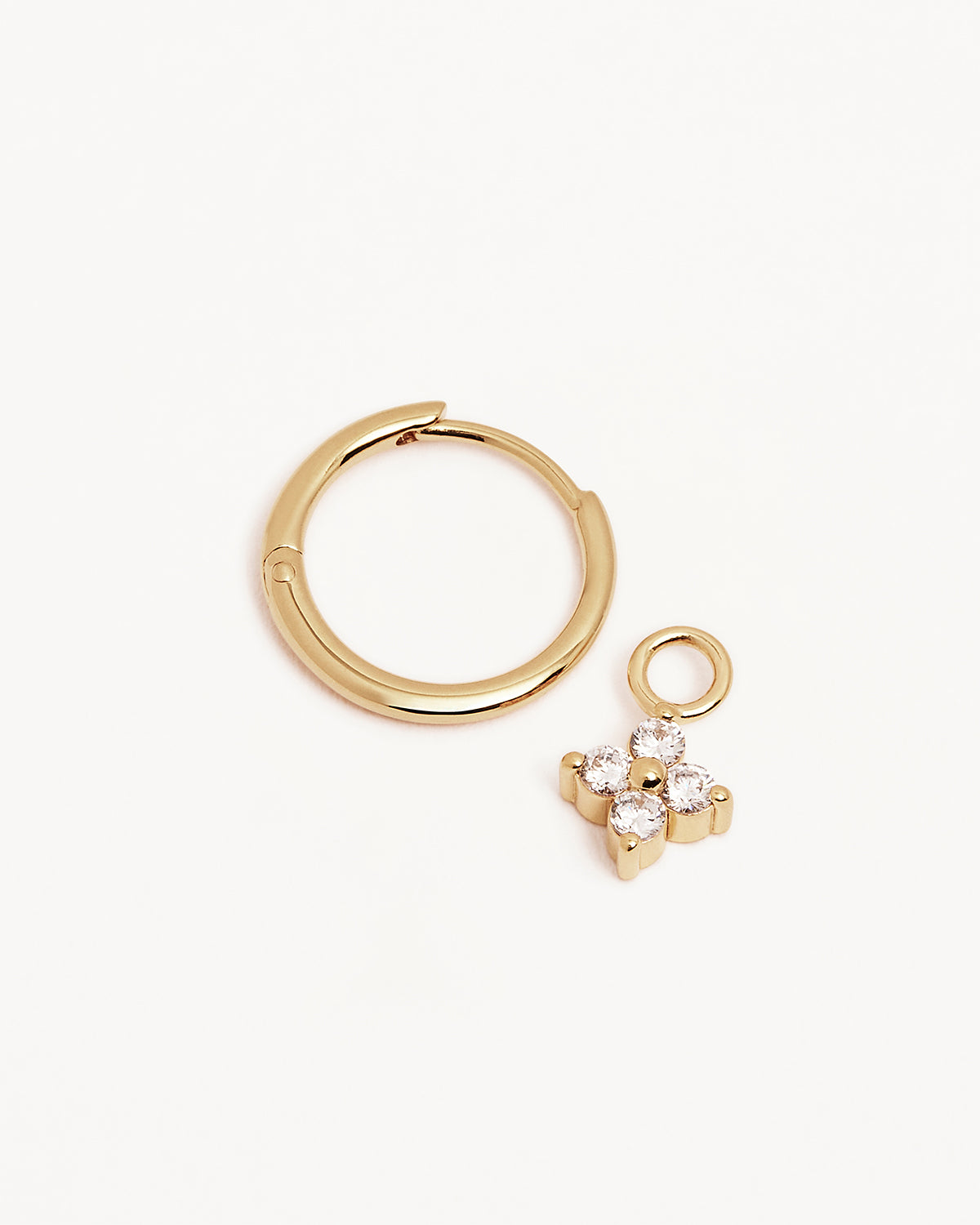 18k Gold Vermeil Crystal Bloom Hoops - Image 3