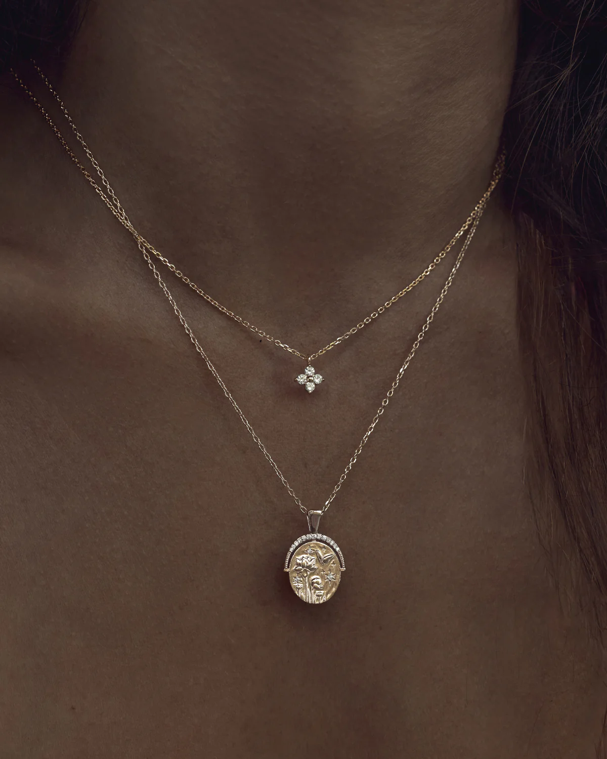 18k Gold Vermeil Crystal Bloom Necklace - Image 4
