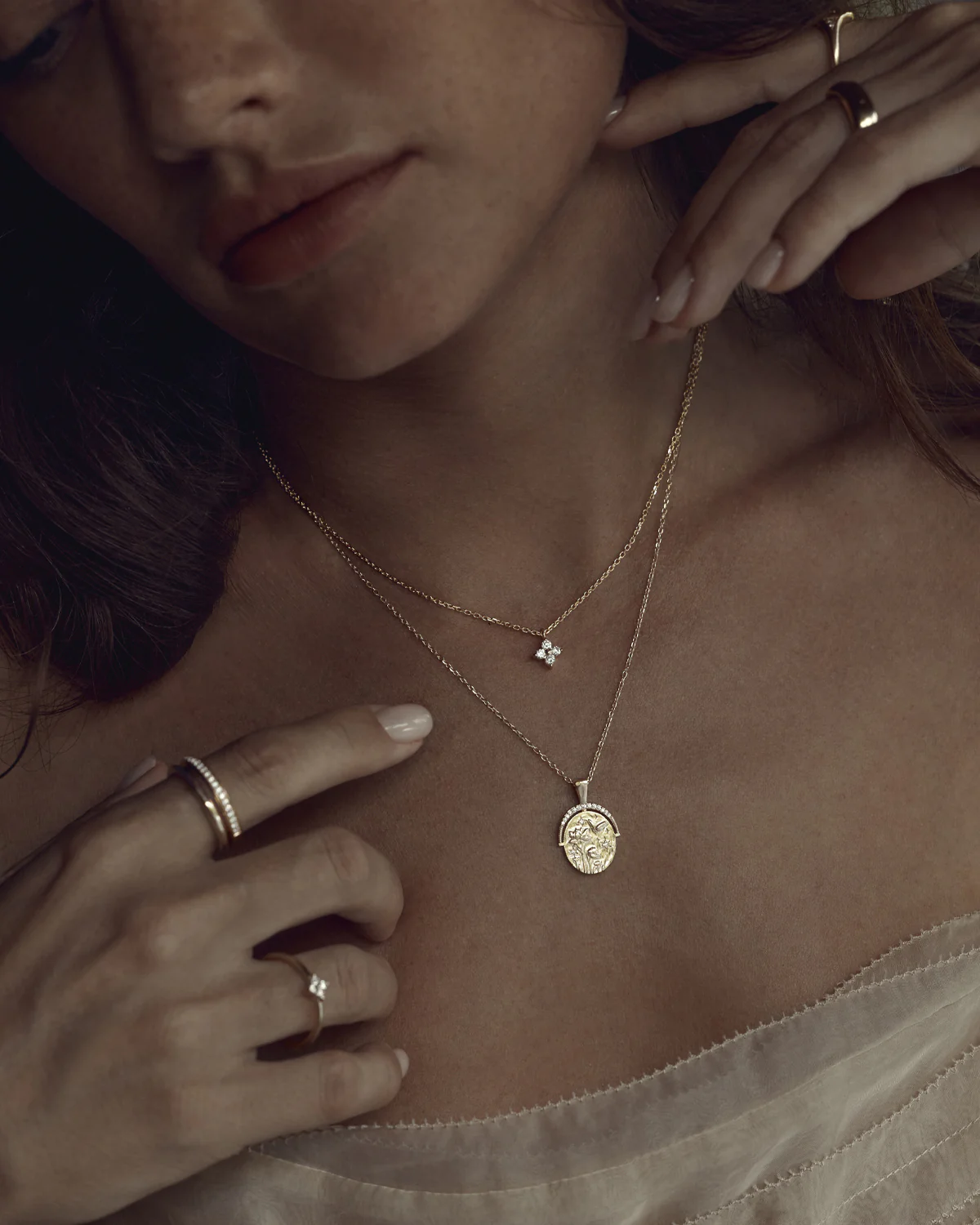 18k Gold Vermeil Crystal Bloom Necklace - Image 5