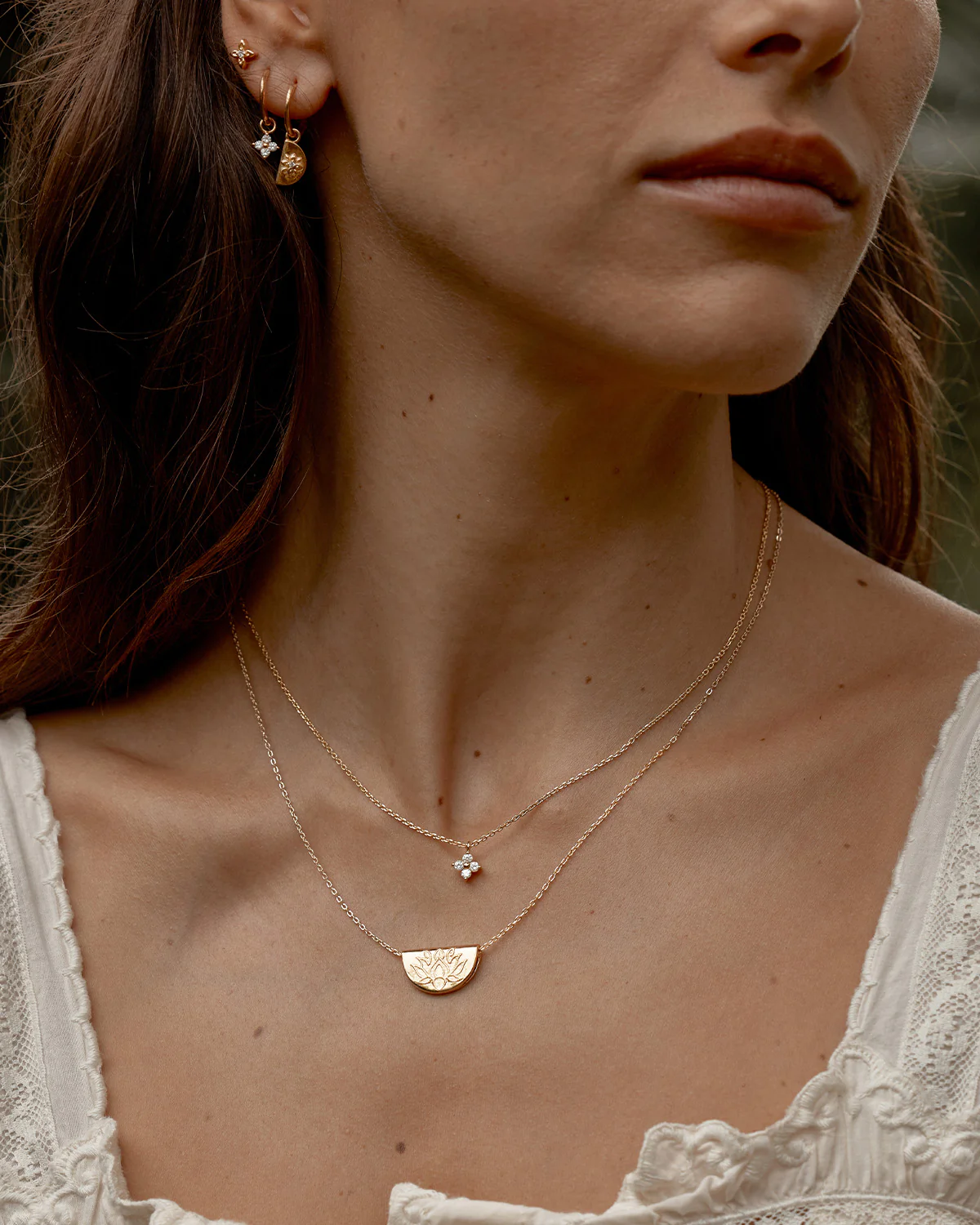 18k Gold Vermeil Crystal Bloom Necklace - Image 6