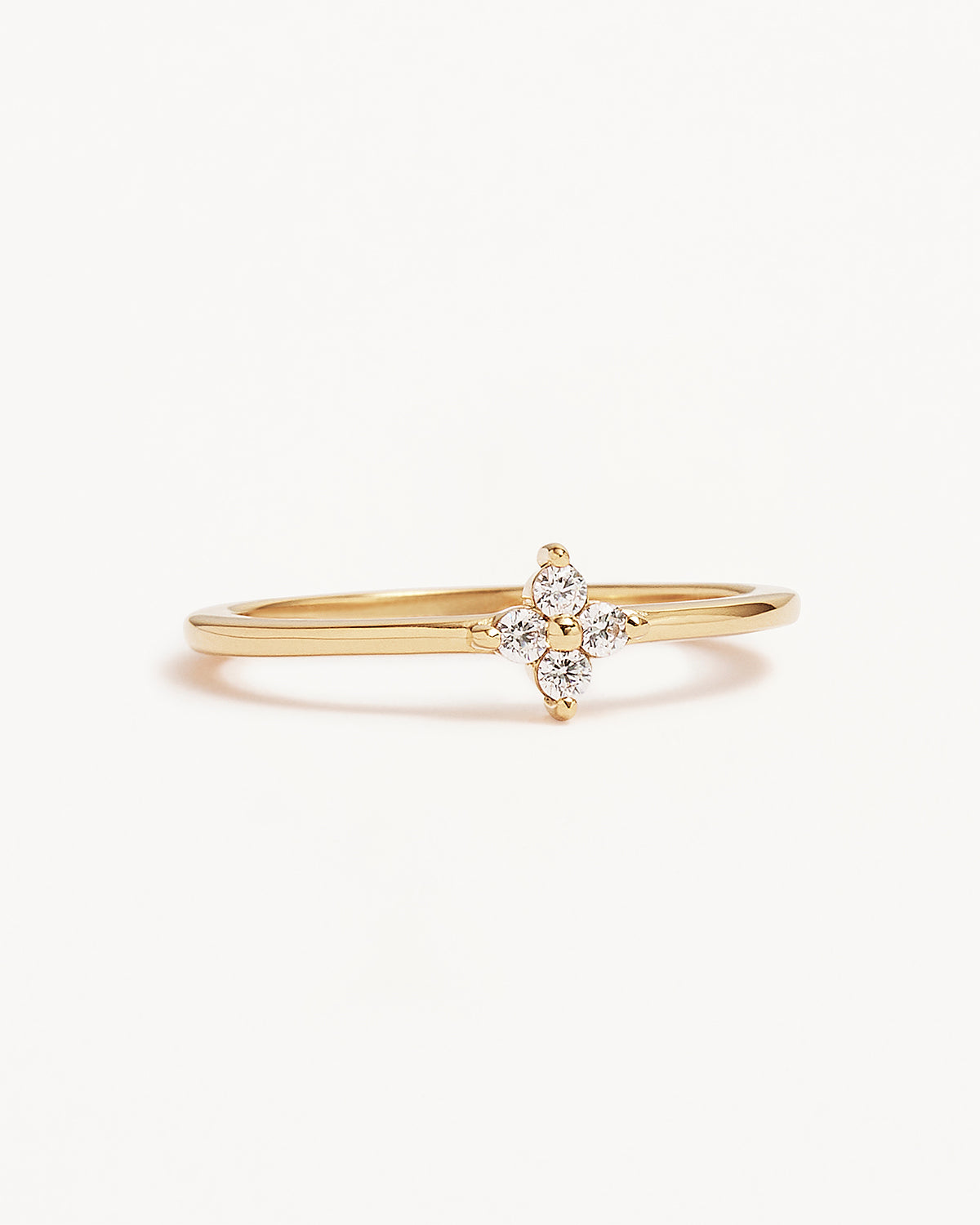 18k Gold Vermeil Crystal Bloom Ring - Image 3
