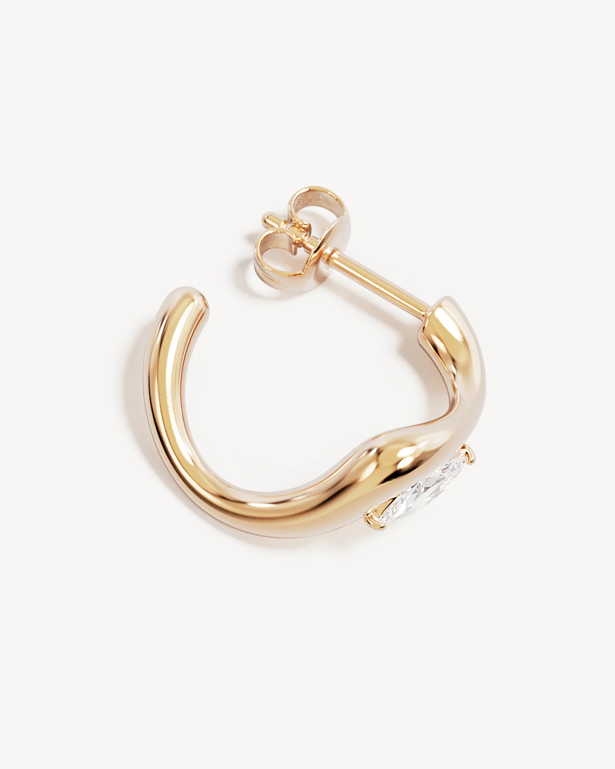 18k Gold Vermeil Crystal Wings Hoops - Image 3