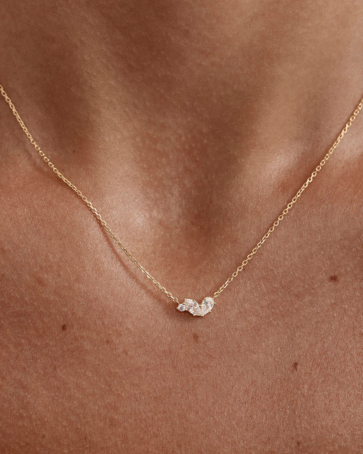 18k Gold Vermeil Crystal Wings Neckace - Image 2