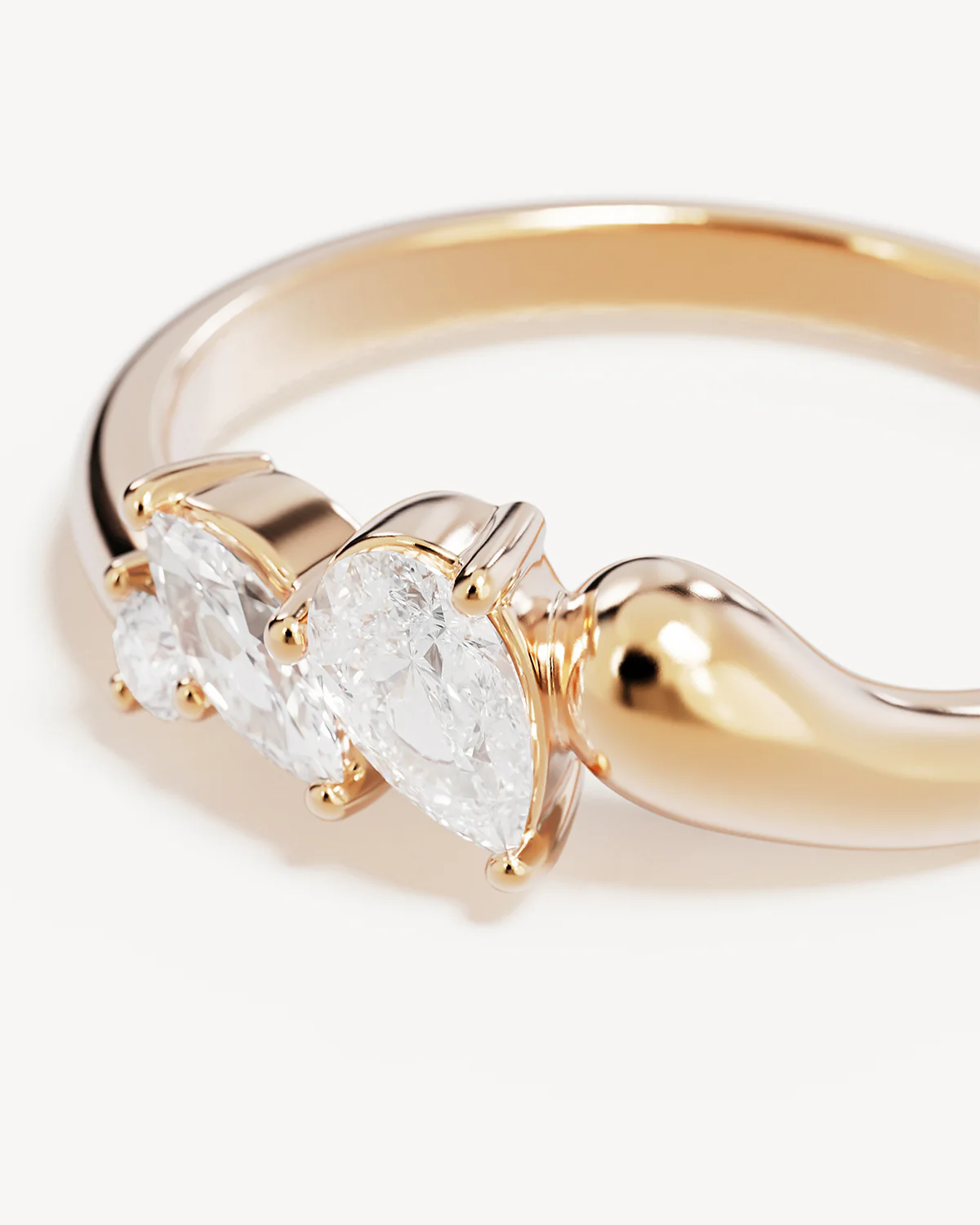 18k Gold Vermeil Crystal Wings Ring