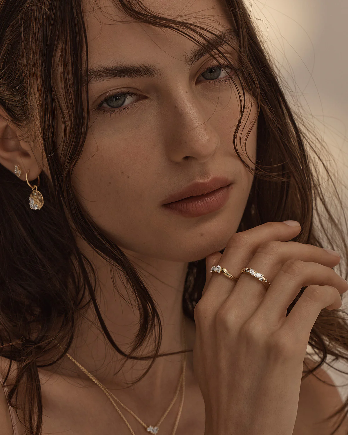 18k Gold Vermeil Crystal Wings Ring - Image 4