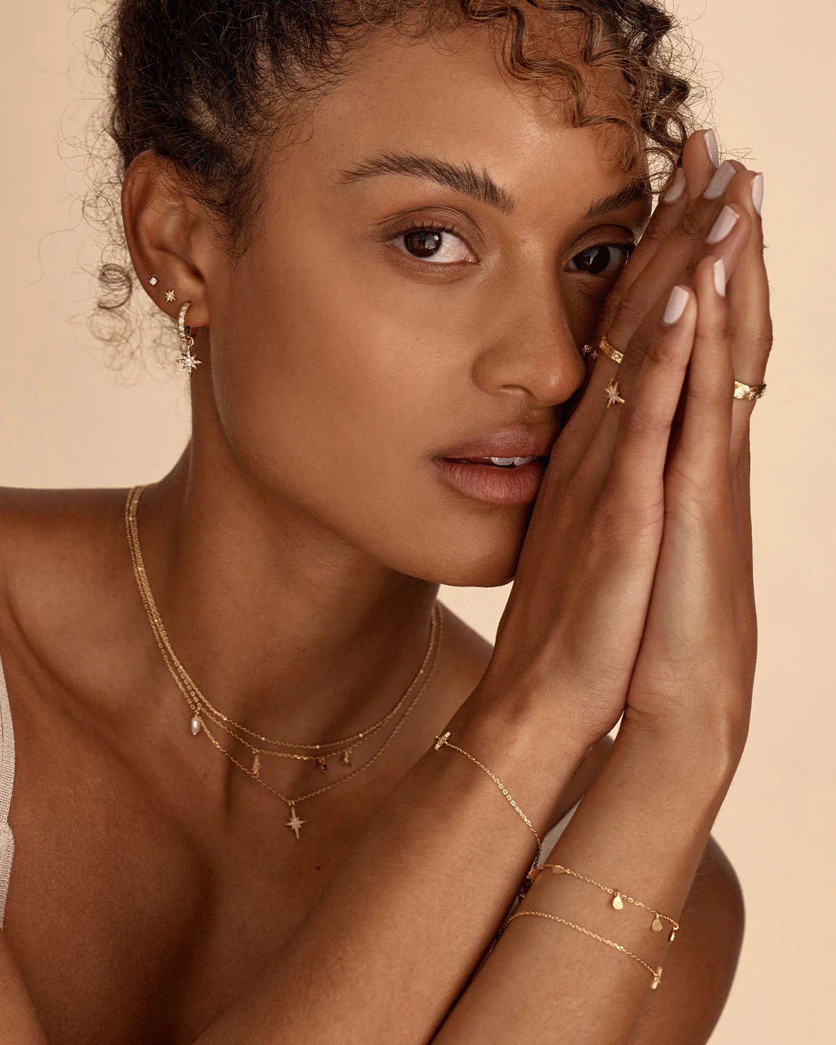 18k Gold Vermeil Dancing In Starlight Hoops - Image 4