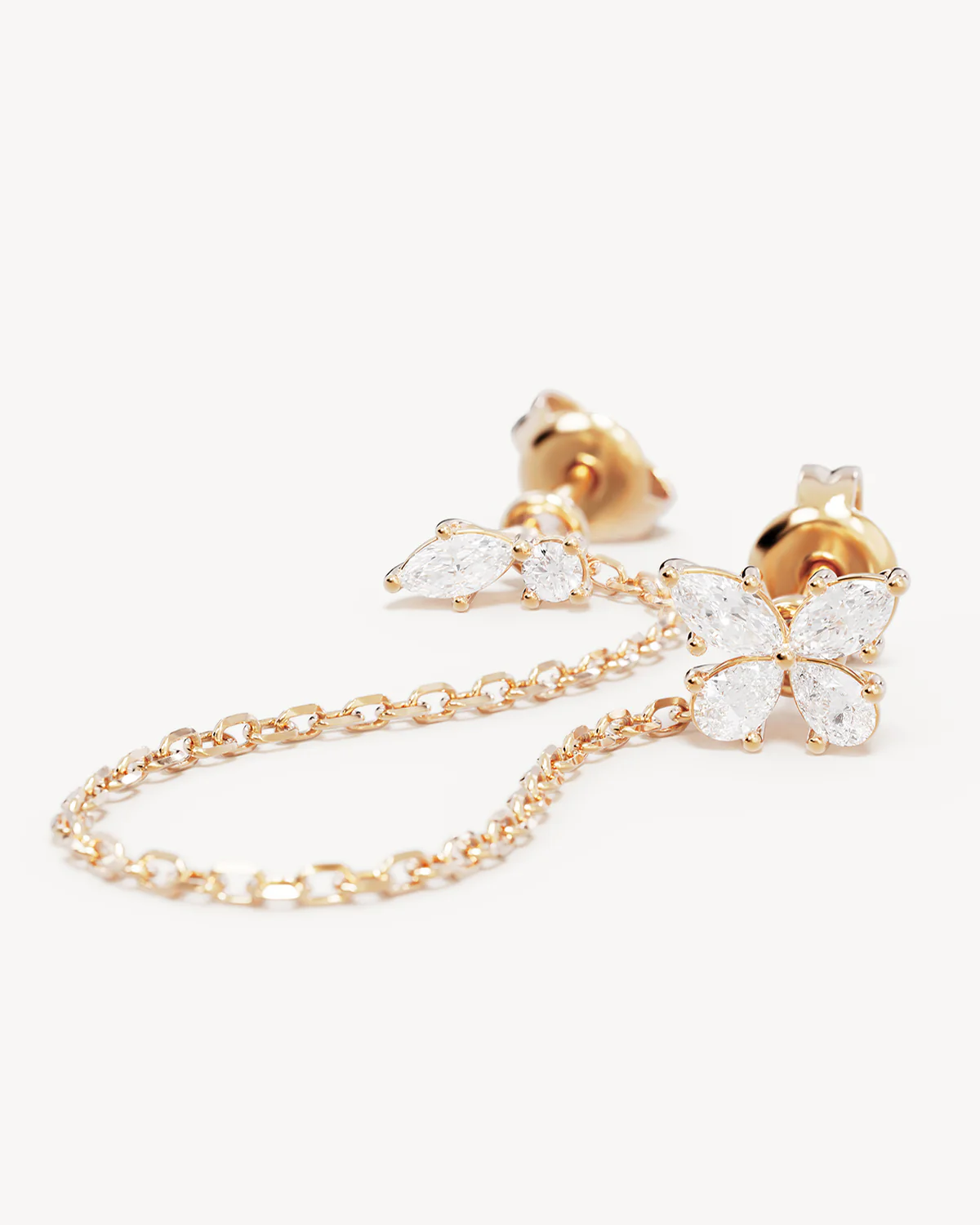 18k Gold Vermeil Dancing in the Wind Chain Earrings - Image 3