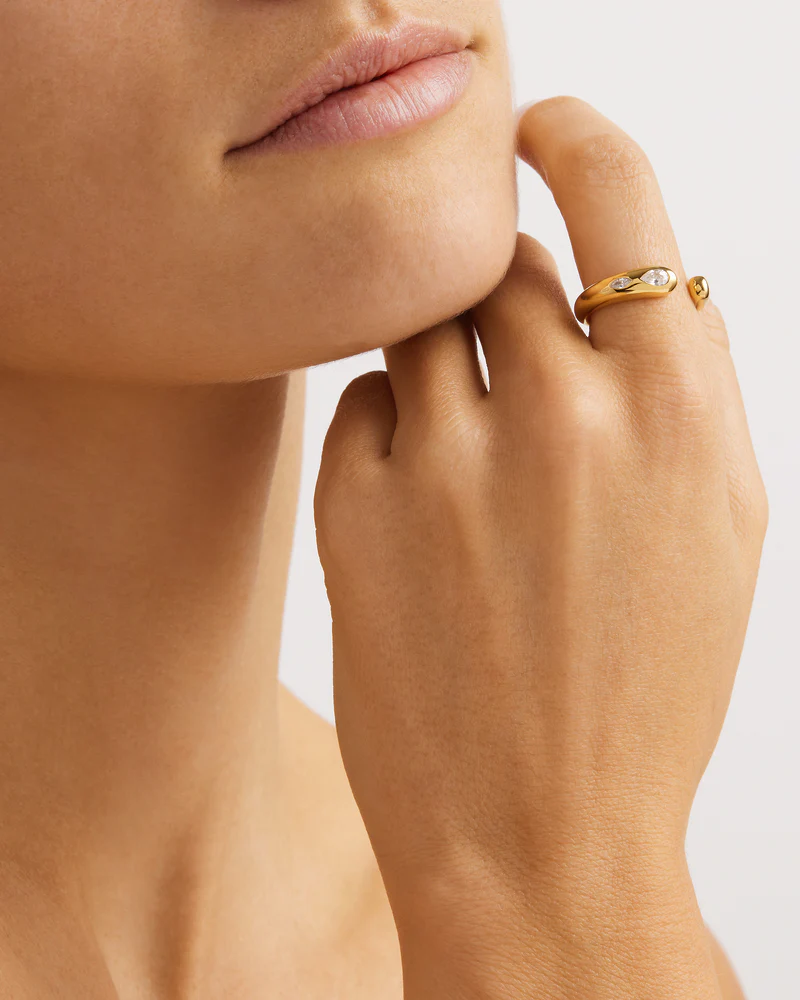 18k Gold Vermeil Dewdrop Ring - Image 2