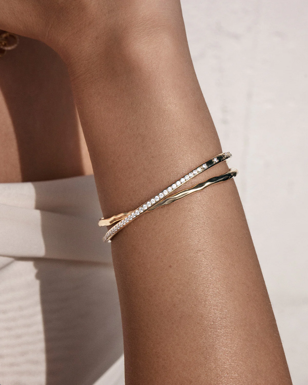 18k Gold Vermeil Entwined Hearts Bangle - Image 2