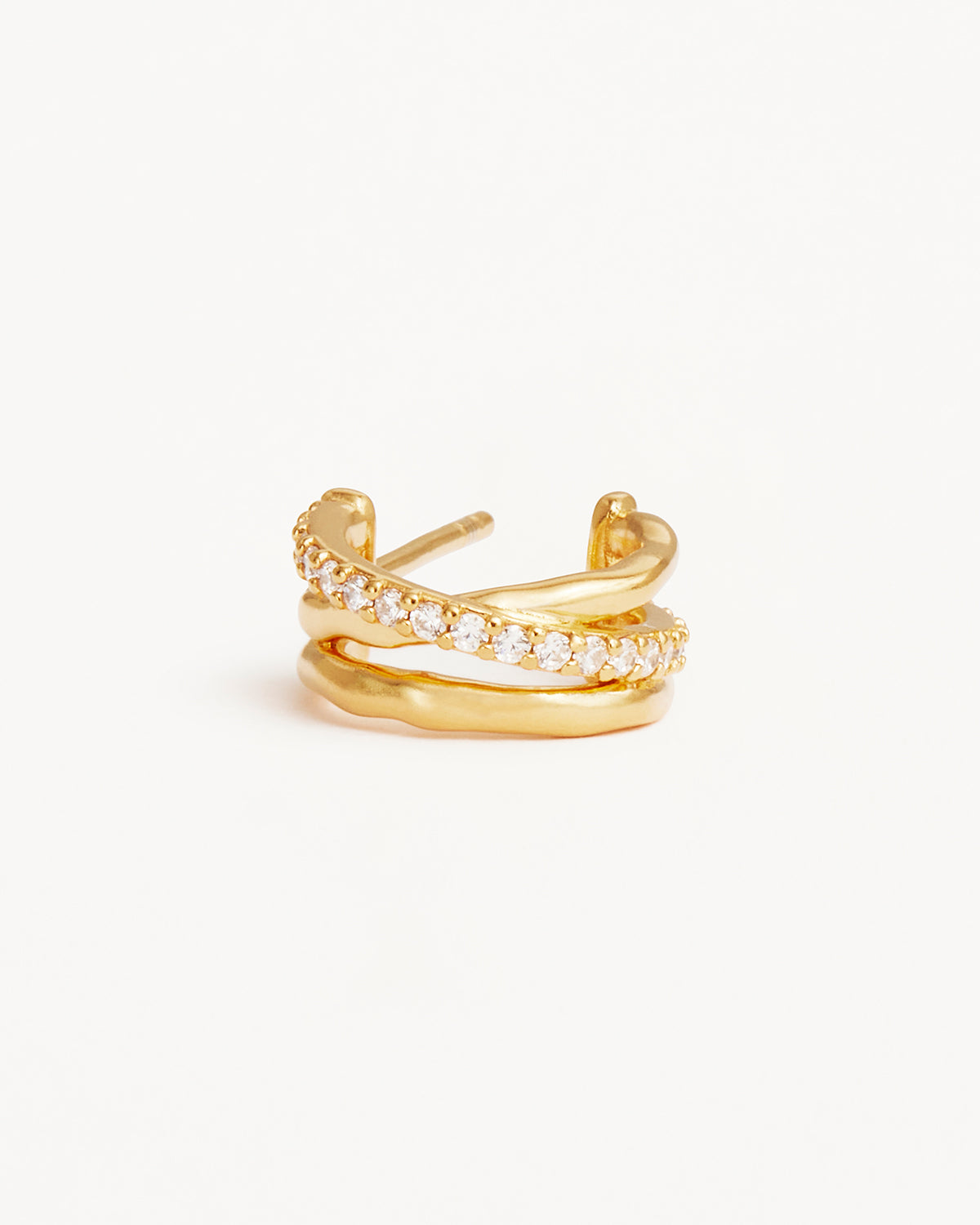 18k Gold Vermeil Entwined Hearts Hoops - Image 3