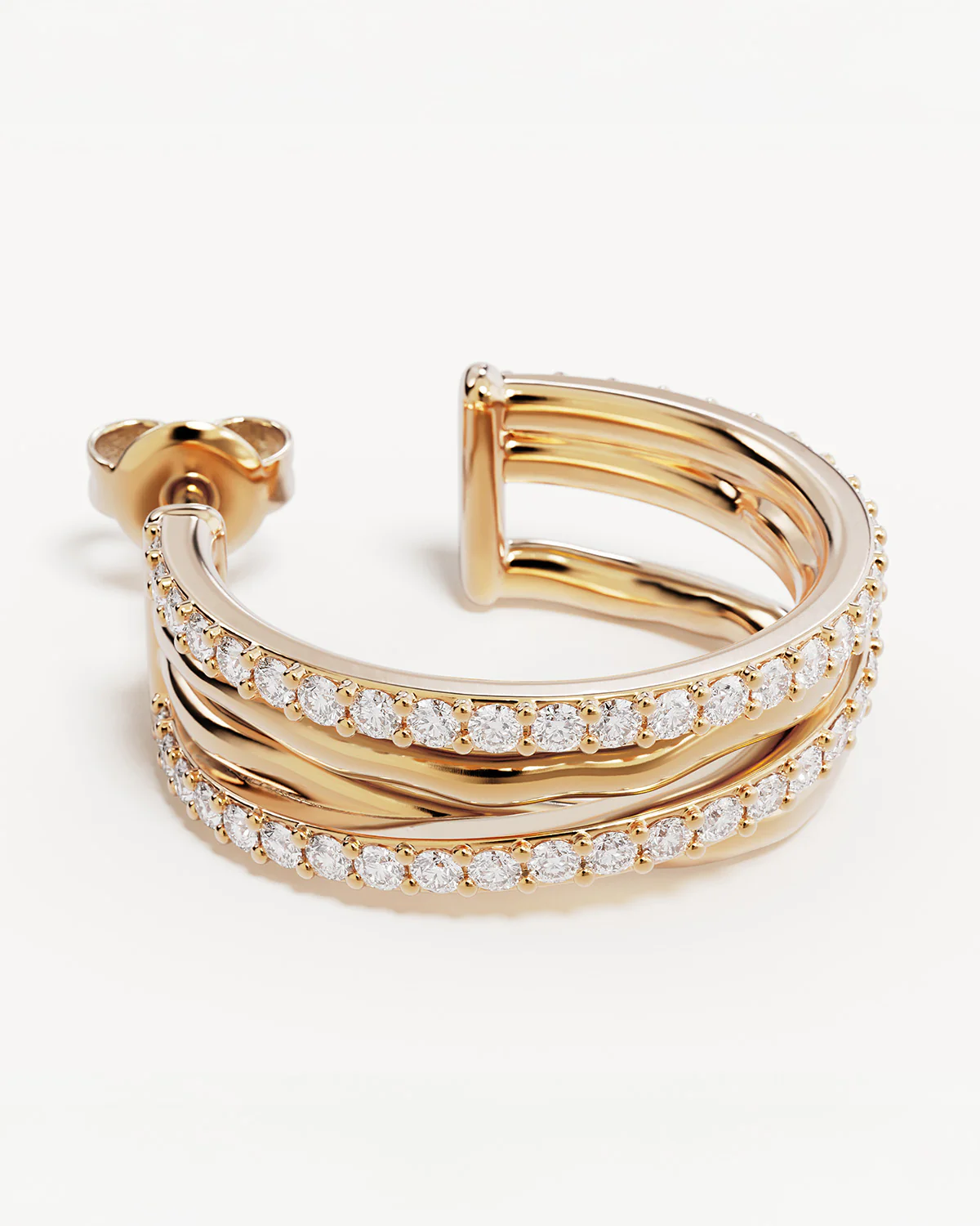 18k Gold Plated Entwined Hearts Large Hoops - Image 3