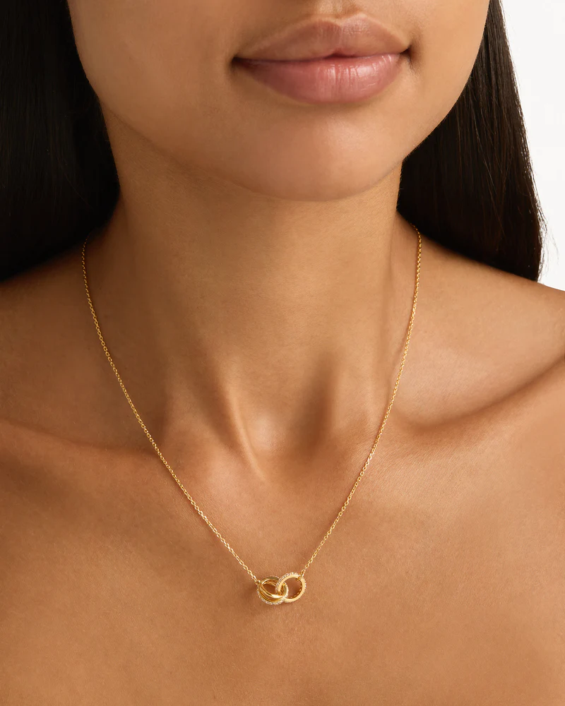 18k Gold Vermeil Entwined Hearts Necklace - Image 4