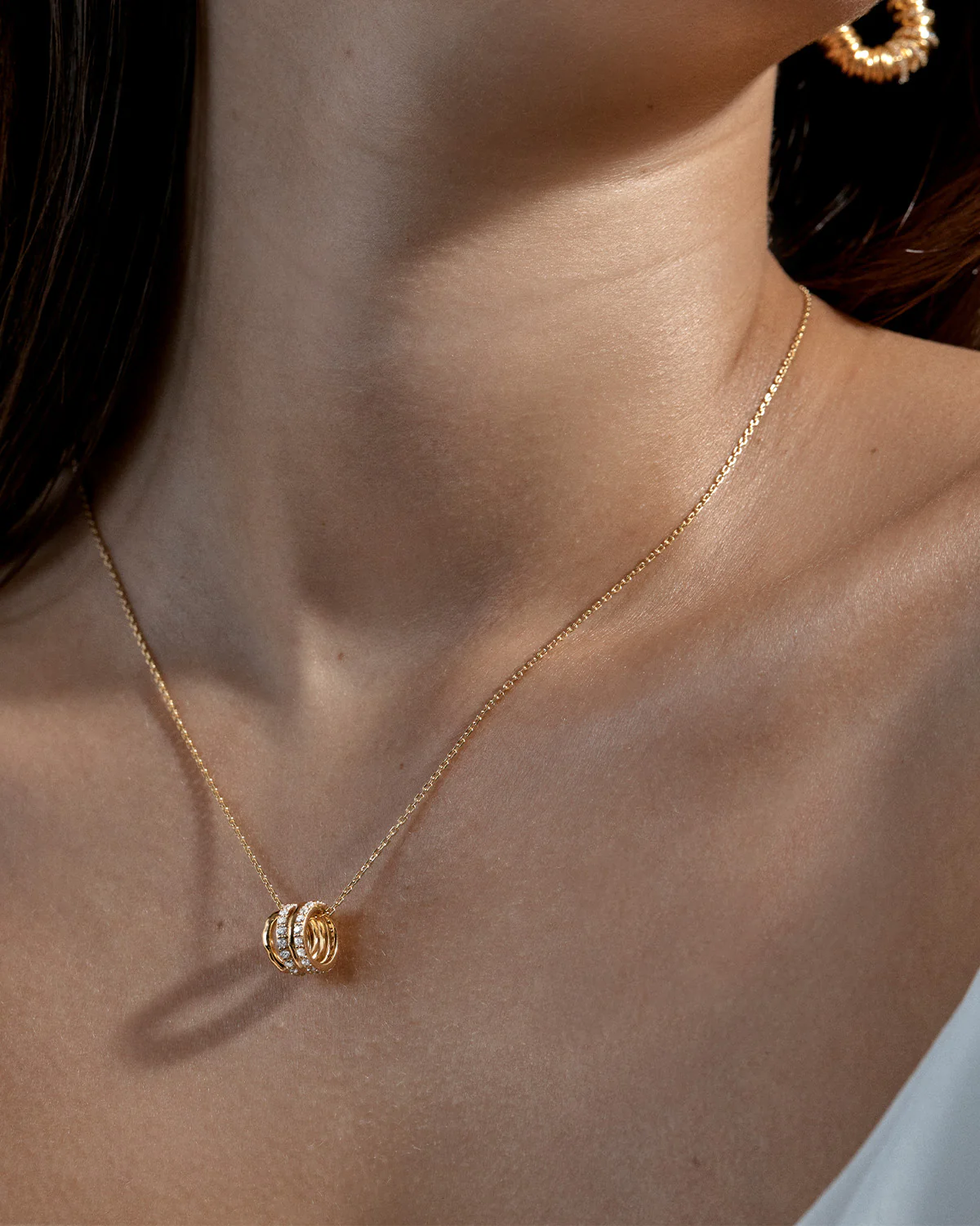 18k Gold Vermeil Entwined Hearts Petal Charm - Image 2