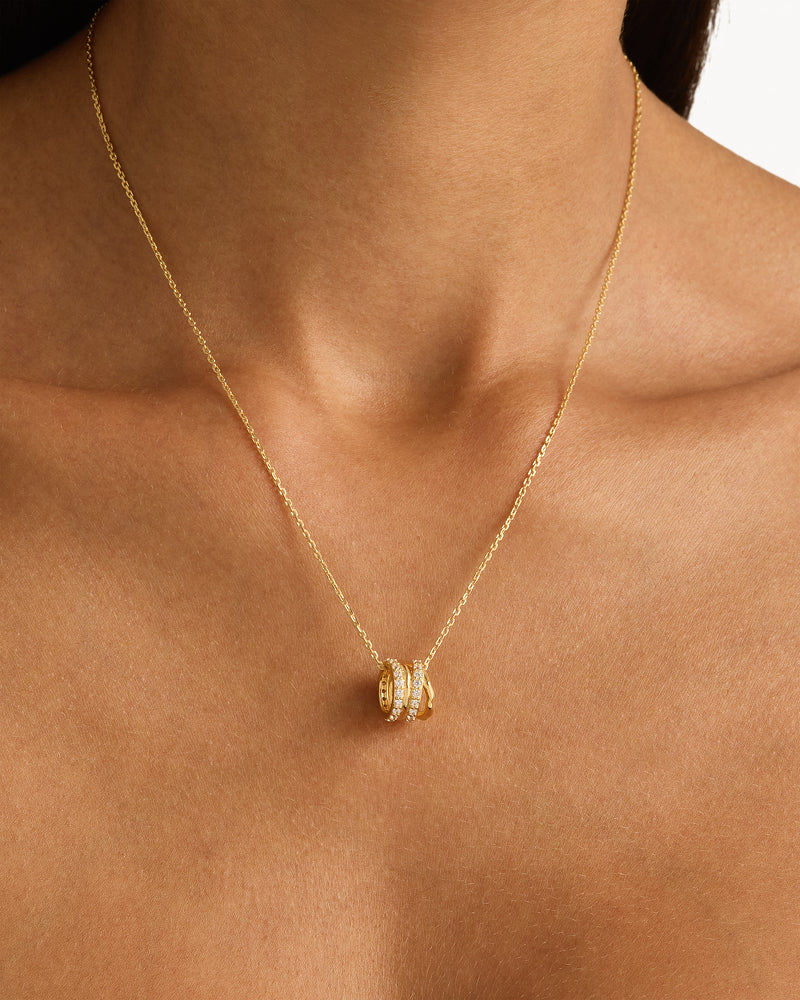 18k Gold Vermeil Entwined Hearts Petal Charm - Image 4