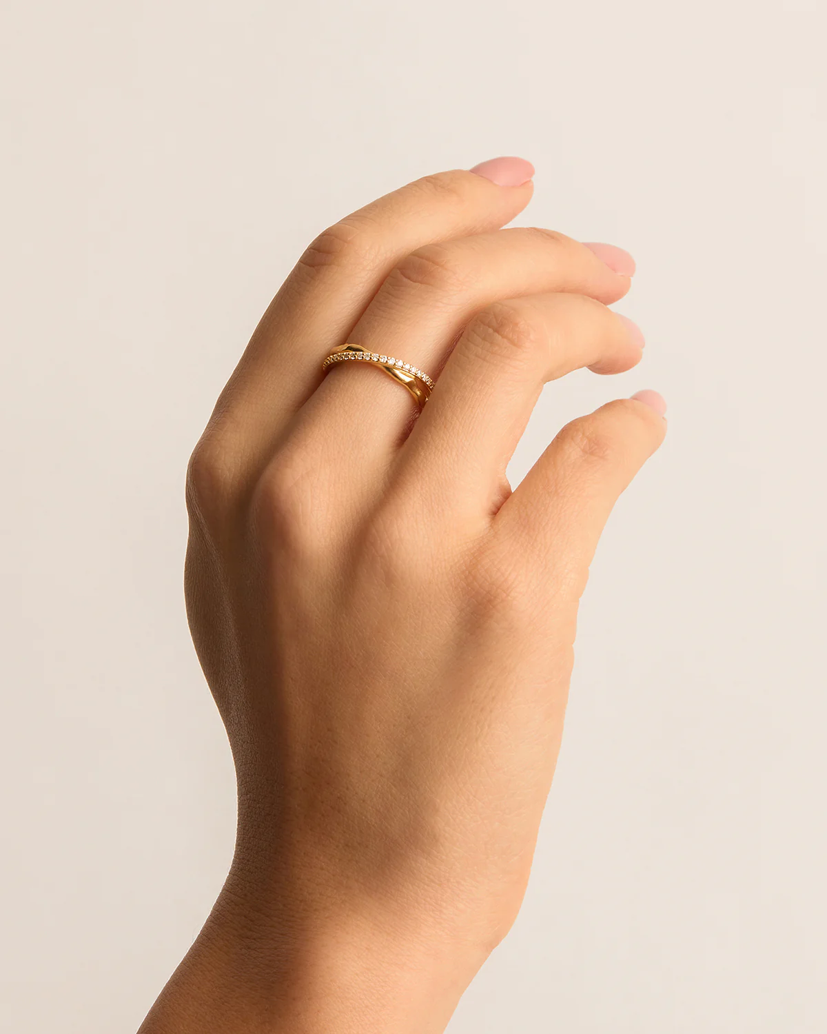 18k Gold Vermeil Entwined Hearts Ring - Image 2