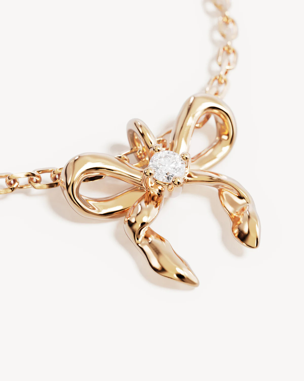 18k Gold Vermeil Forever More Bow Necklace - Image 3