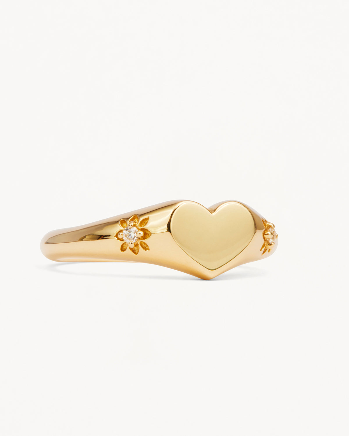 18k Gold Vermeil Heart Signet Ring - Image 3