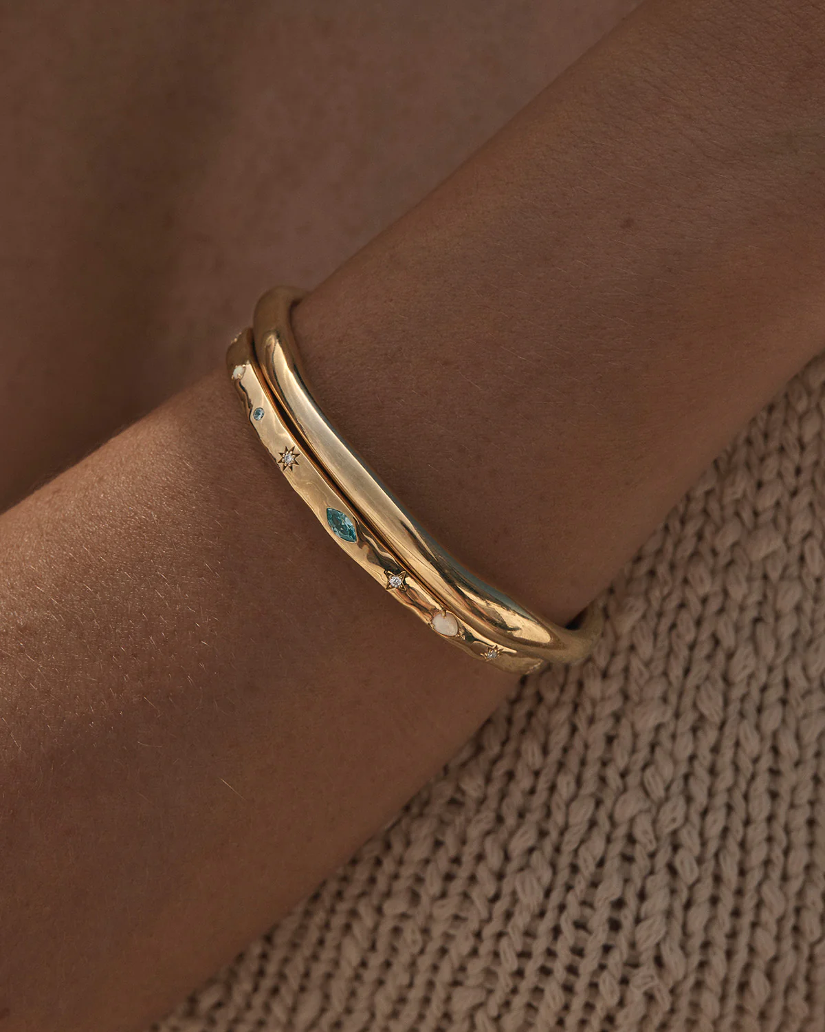 18k Gold Vermeil Hope and Protection Cuff - Image 2