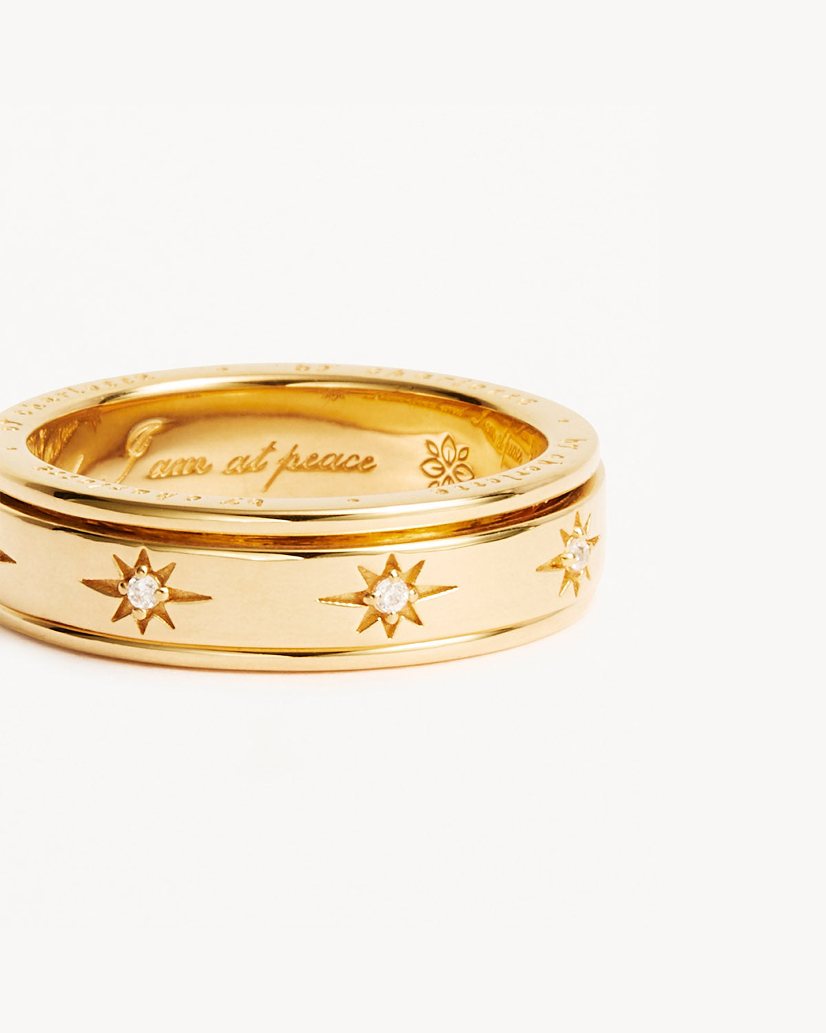 18k Gold Vermeil I Am Loved Spinning Meditation Ring - Image 3