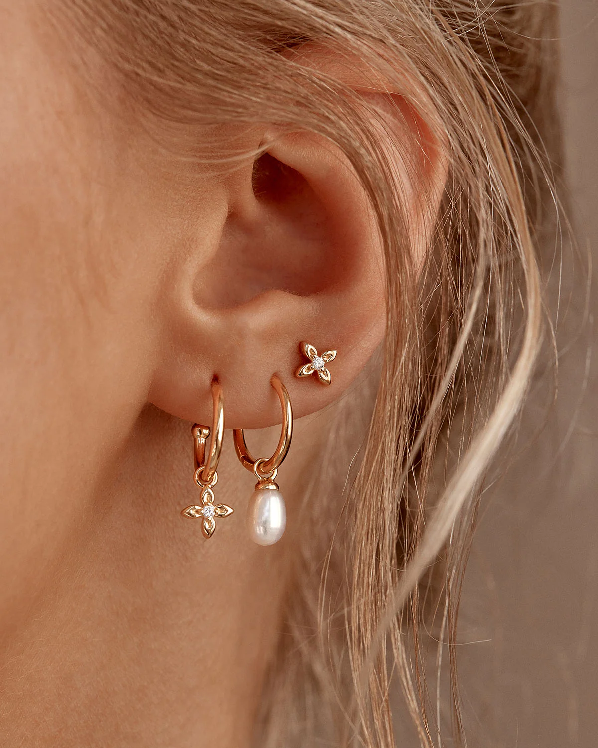 18k Gold Vermeil Live in Light Stud Earrings - Image 5