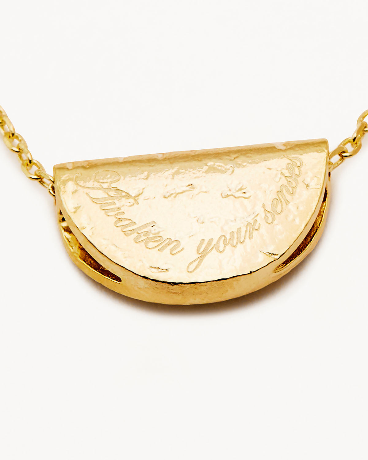 18k Gold Vermeil Lotus Birthstone Necklace - February - Amethyst - Image 4