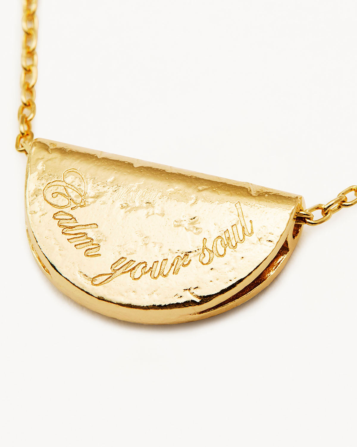 18k Gold Vermeil Lotus Birthstone Necklace - March - Aquamarine - Image 4