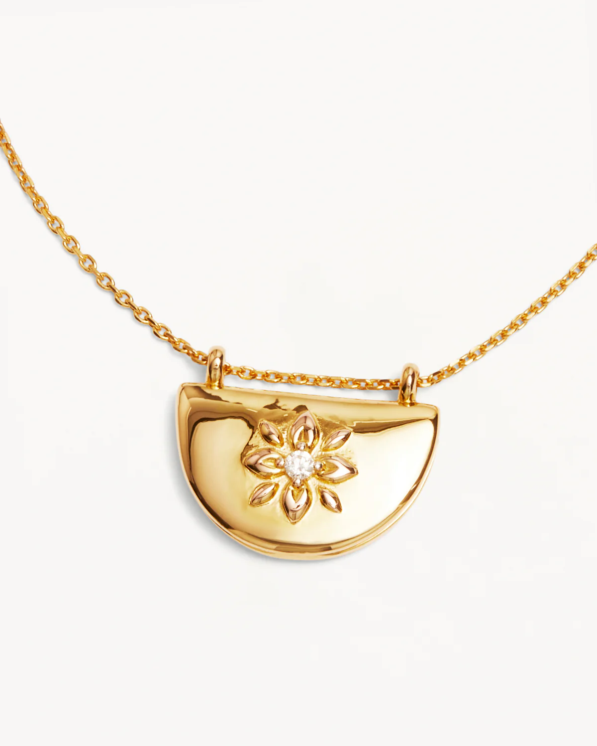 18k Gold Vermeil Lotus Locket Necklace - Image 3