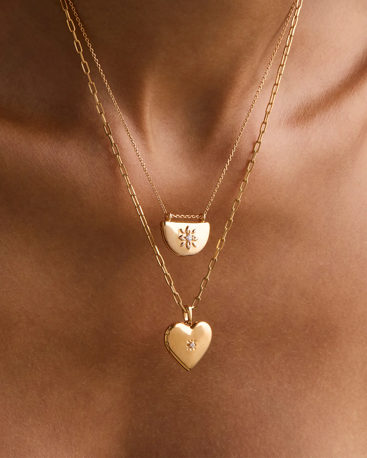 18k Gold Vermeil Lotus Locket Necklace - Image 6