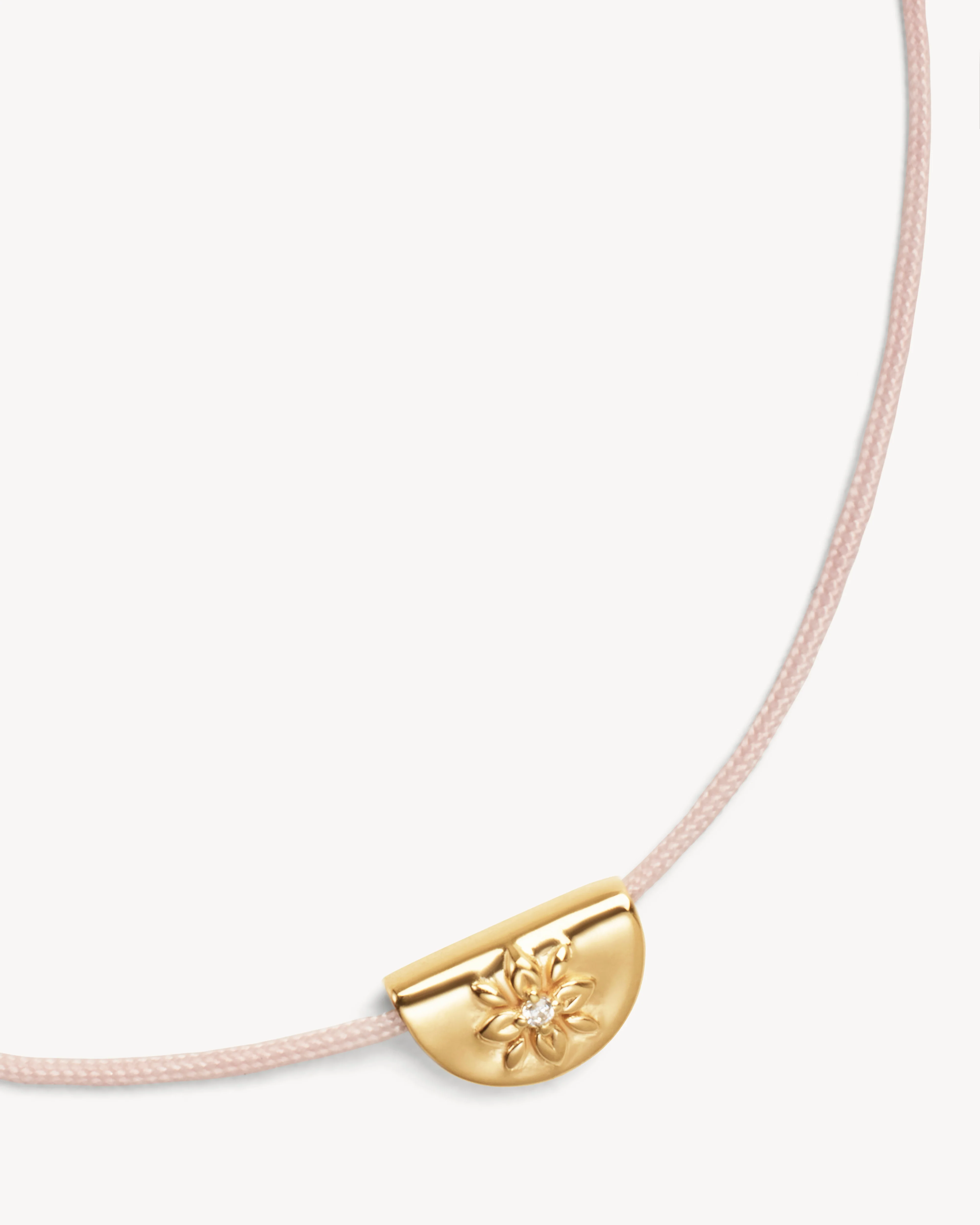 18k Gold Vermeil Lotus of Hope Cord Bracelet - Rose Quartz - Image 3