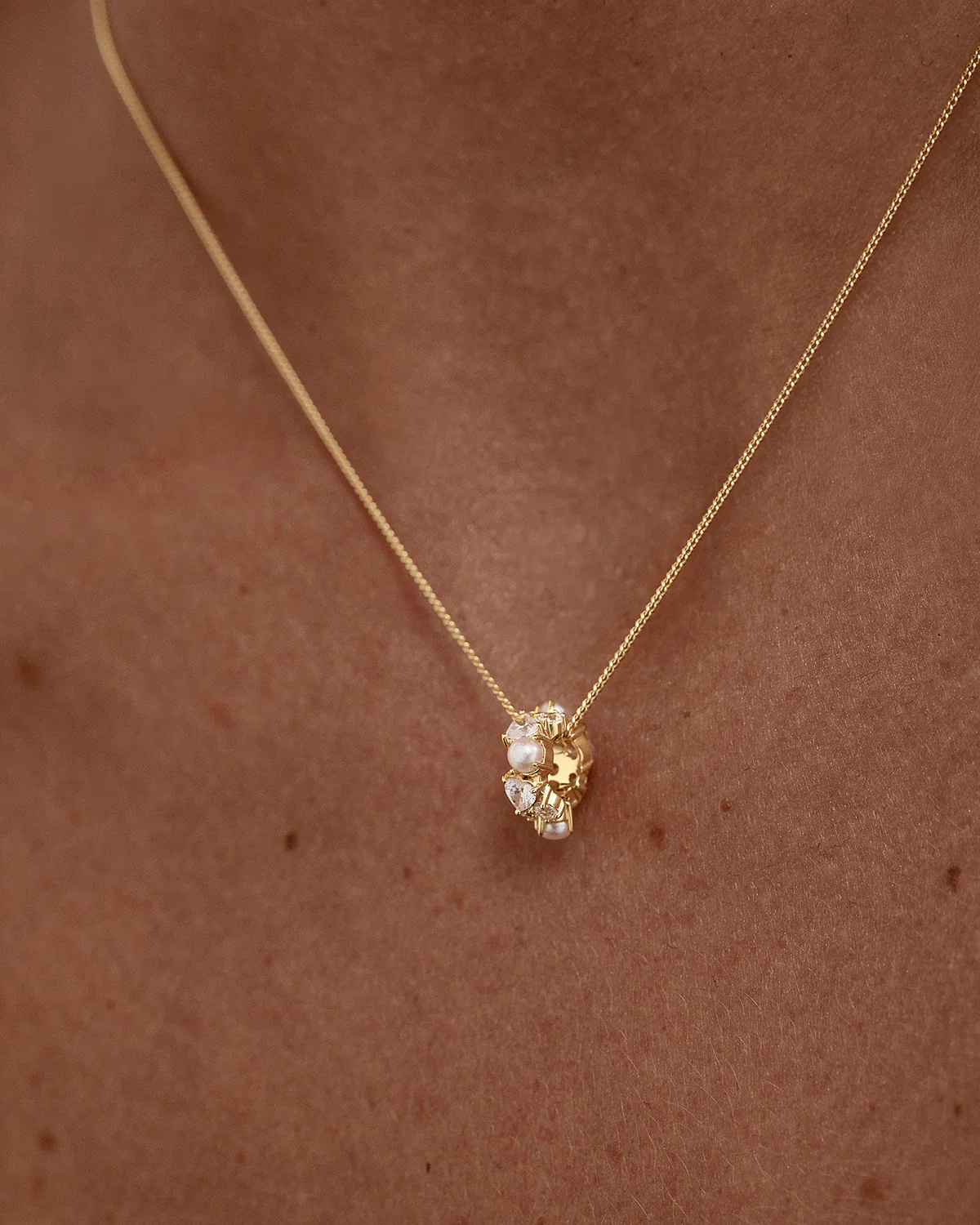 18k Gold Vermeil Love in Stillness Pearl Petal Charm - Image 3