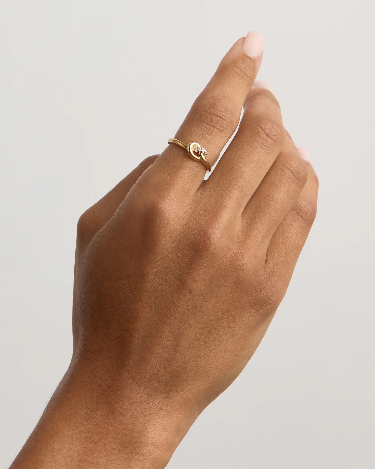 18k Gold Vermeil Love Knot Lab-Grown Diamond Ring - Image 2