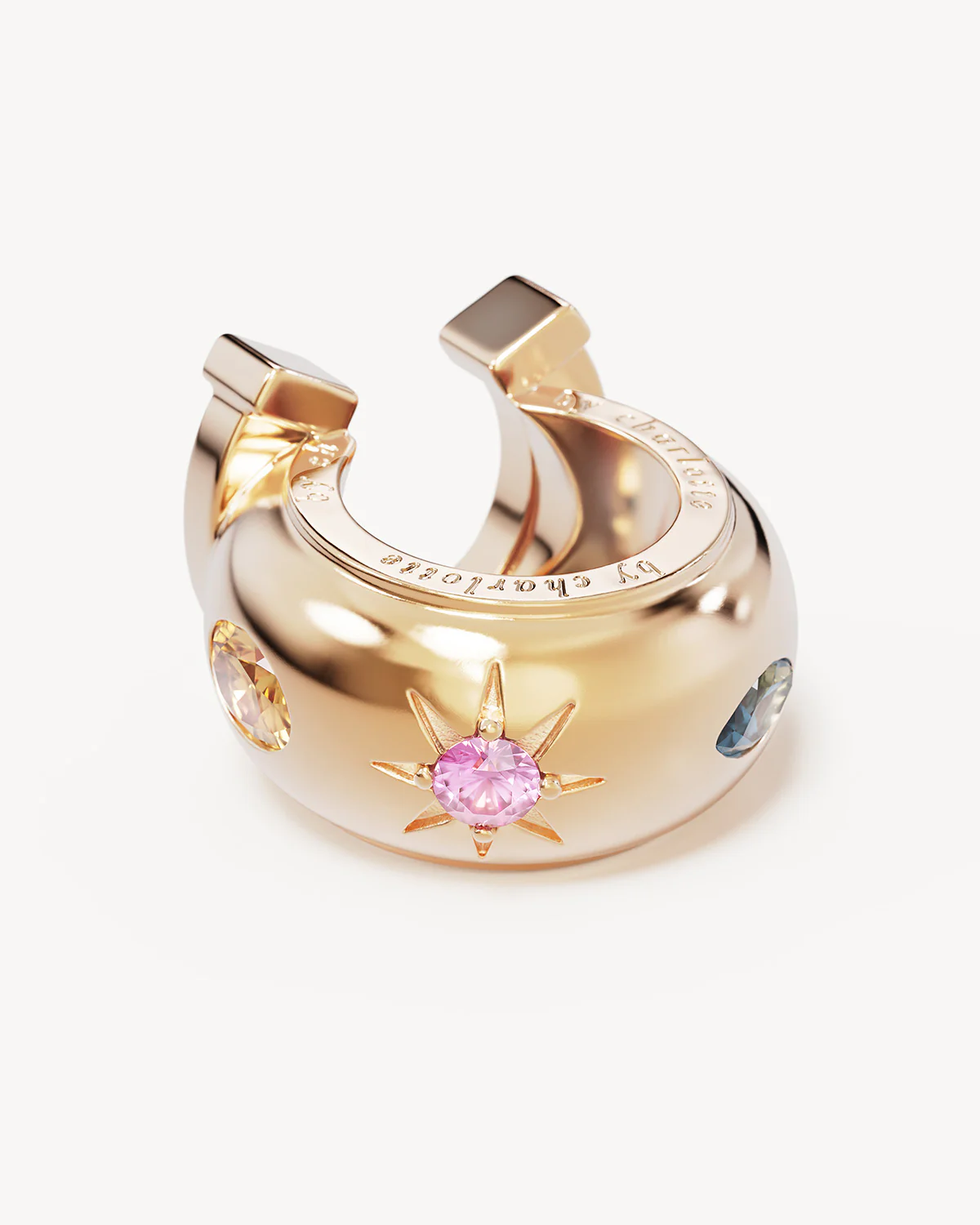 18k Gold Vermeil Lucky Horseshoe Petal Charm Bracelet - Image 3