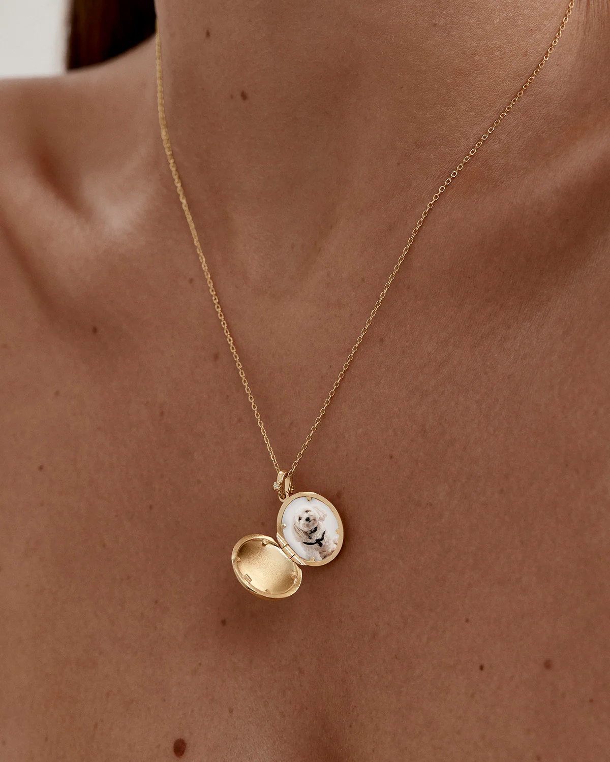 18k Gold Vermeil My Moon and Stars Locket Pendant - Image 3