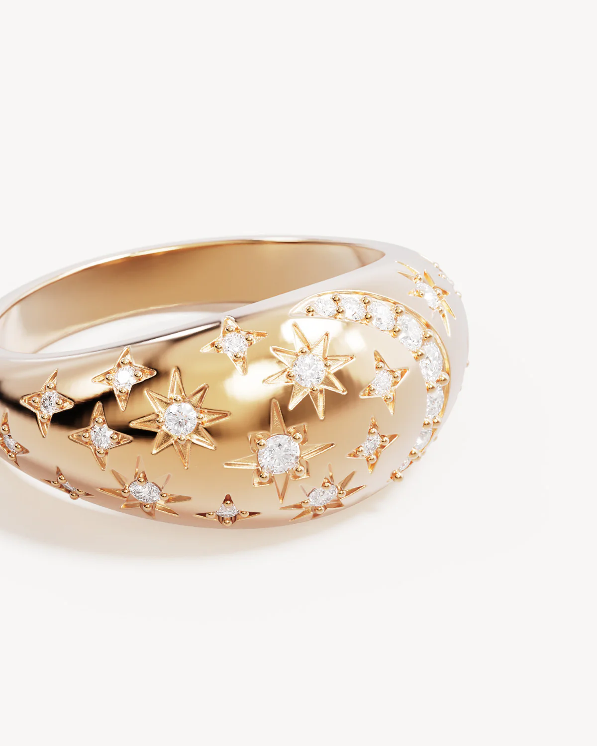 18k Gold Vermeil My Moon and Stars Ring