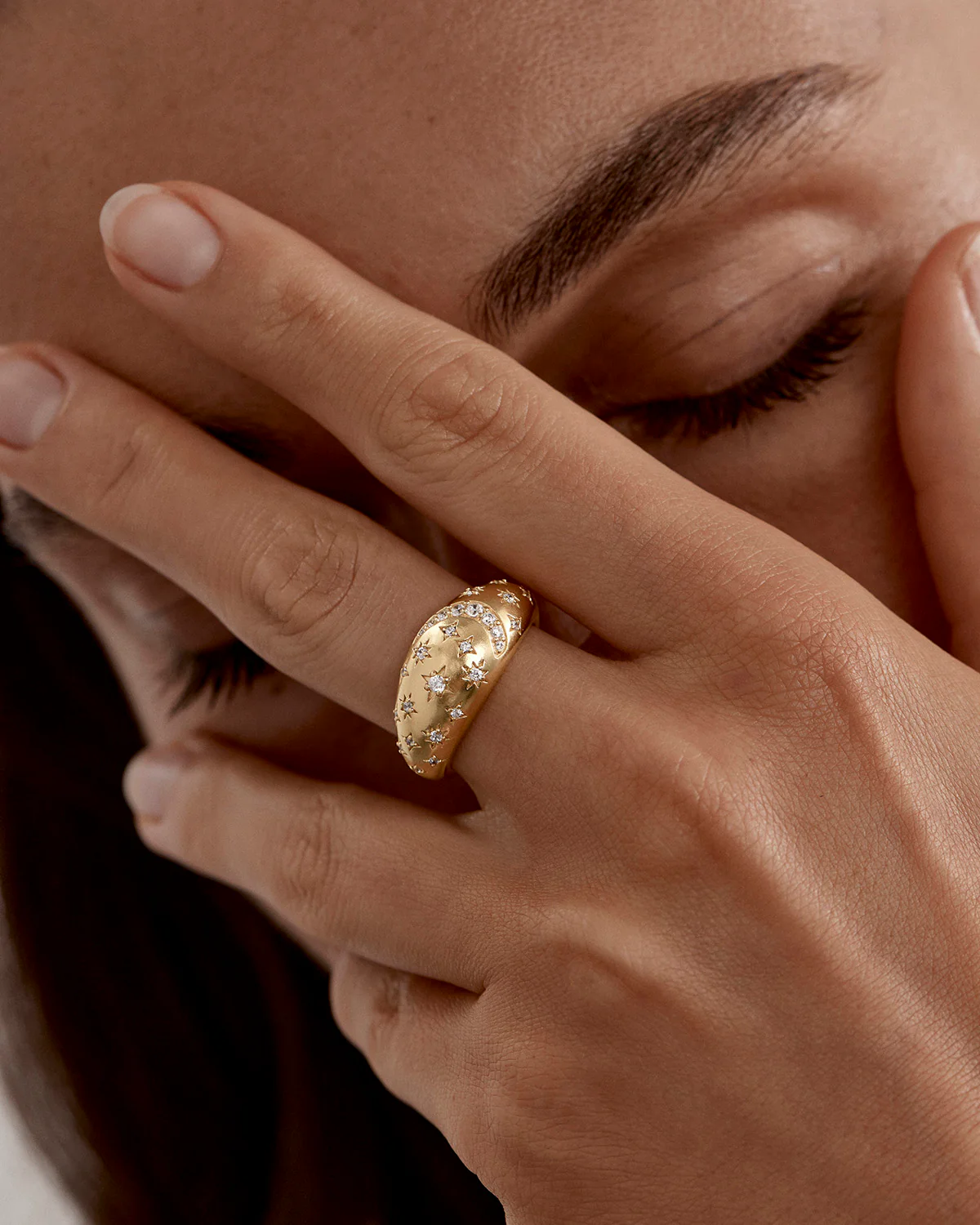 18k Gold Vermeil My Moon and Stars Ring - Image 4