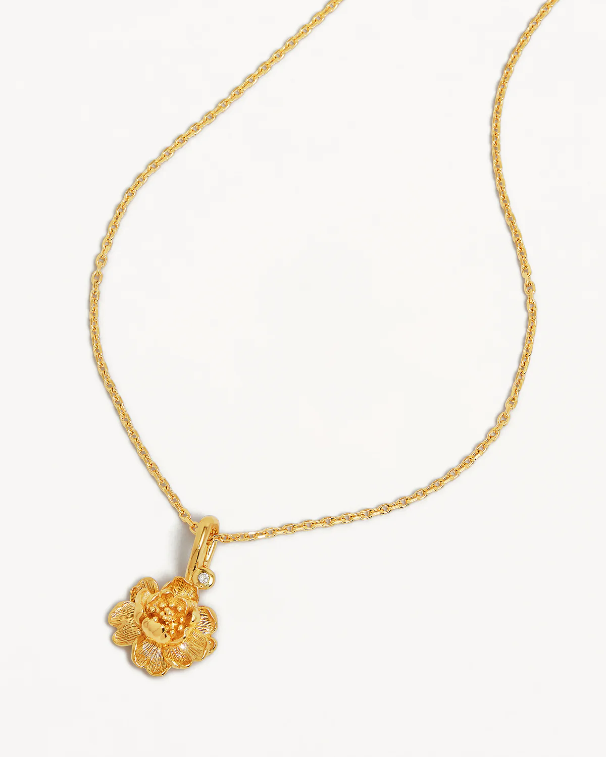 18k Gold Vermeil Peony November Birth Flower Necklace - Image 3
