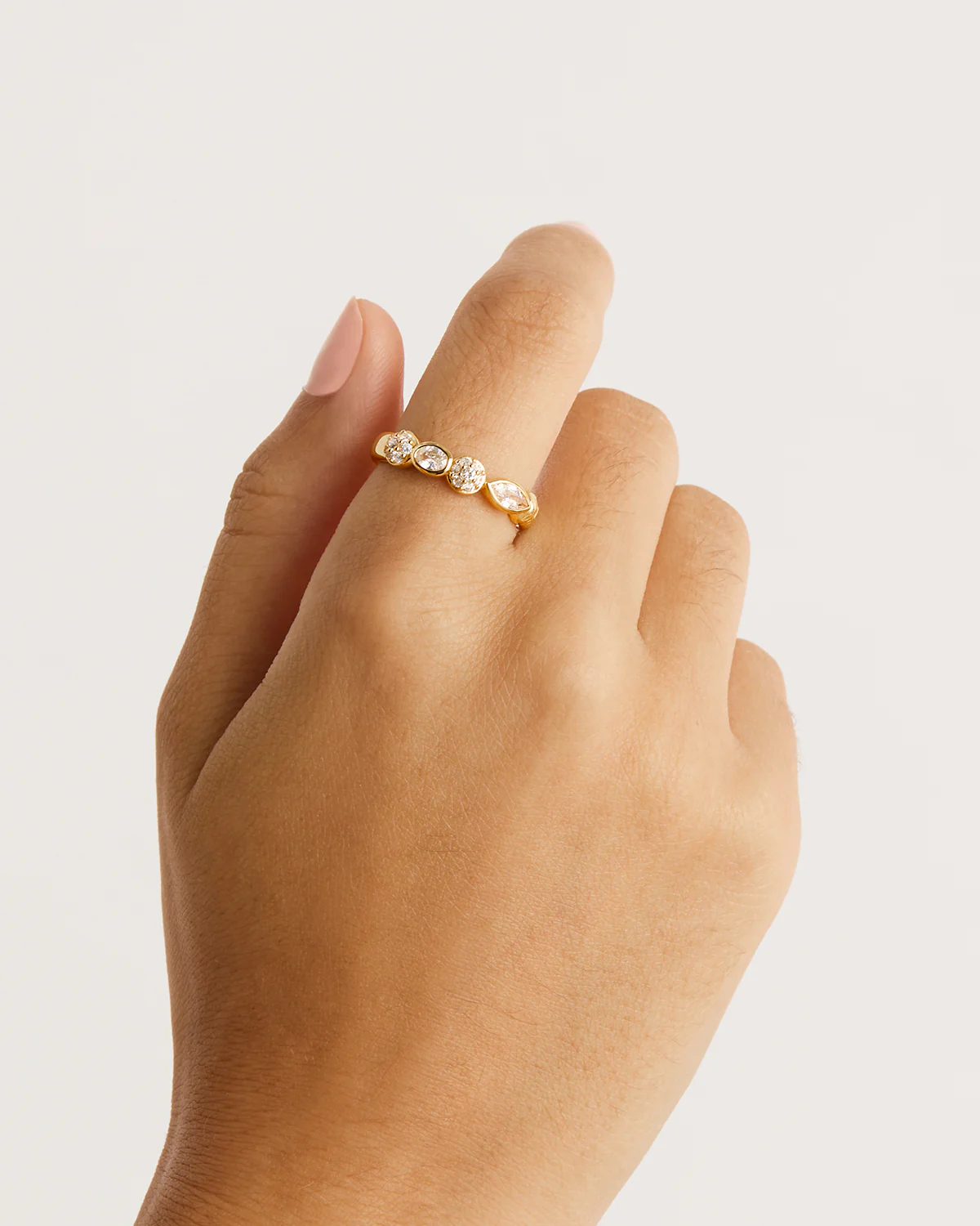 18k Gold Vermeil Protection of Eye Crystal Ring - Image 2