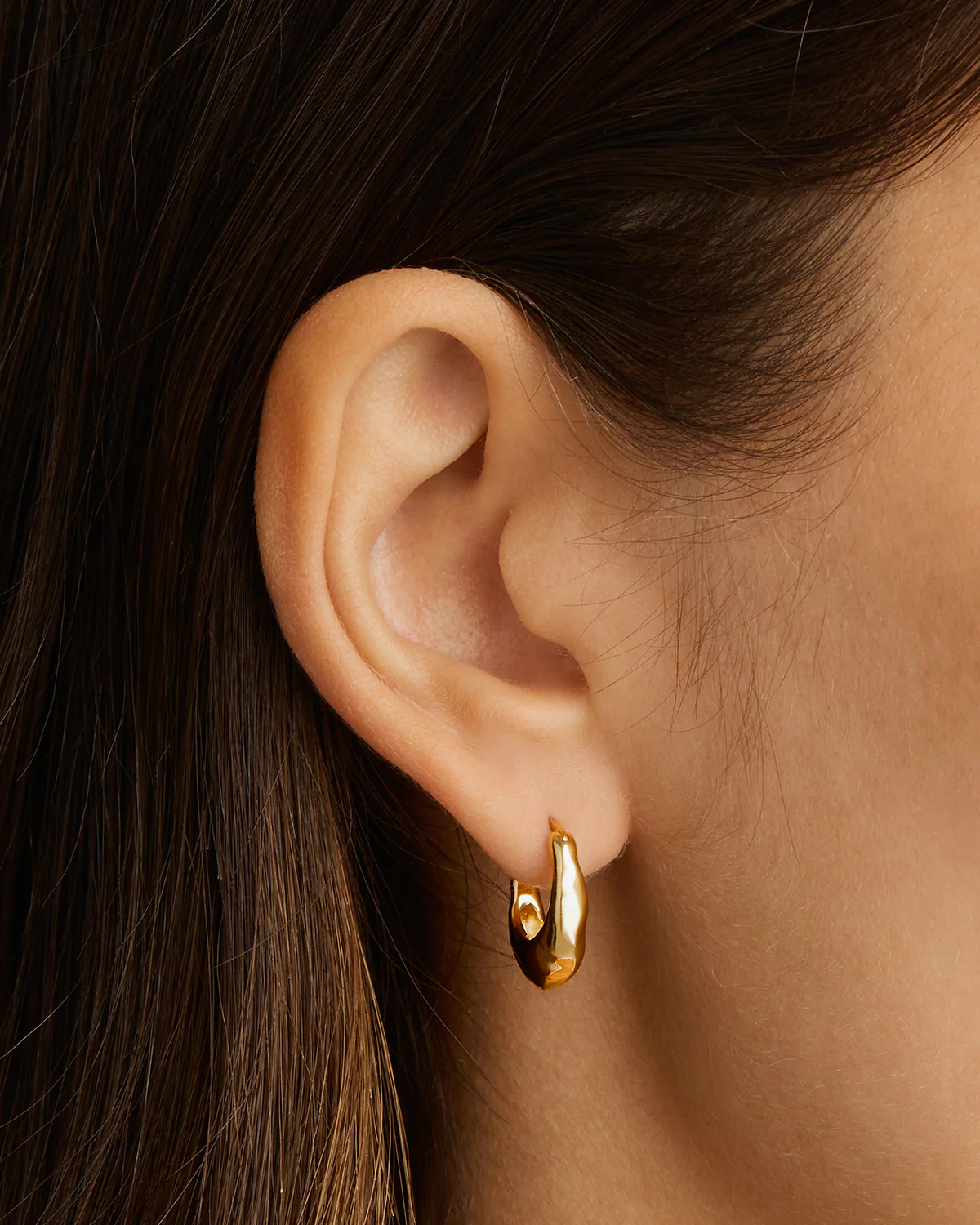 18k Gold Vermeil Radiant Energy Small Hoops - Image 2