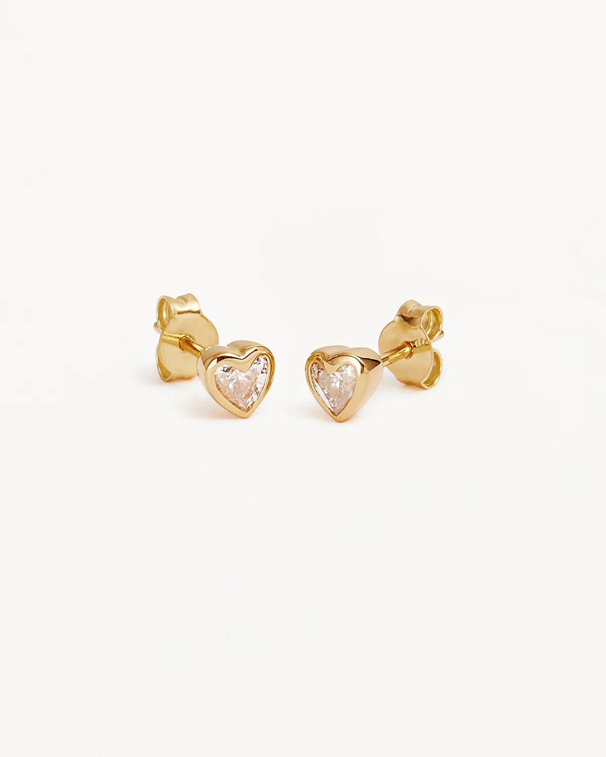 18k Gold Vermeil Radiant Heart Stud Earrings