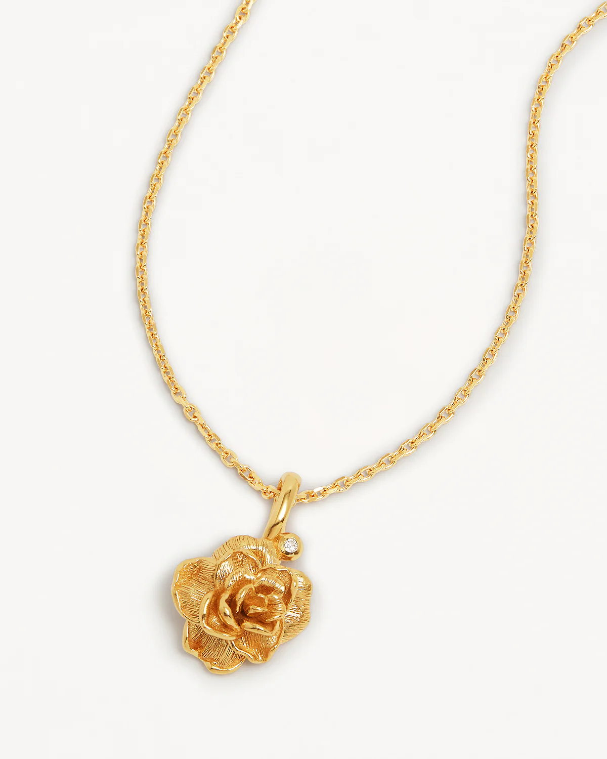 18k Gold Vermeil Rose June Birth Flower Necklace - Image 3