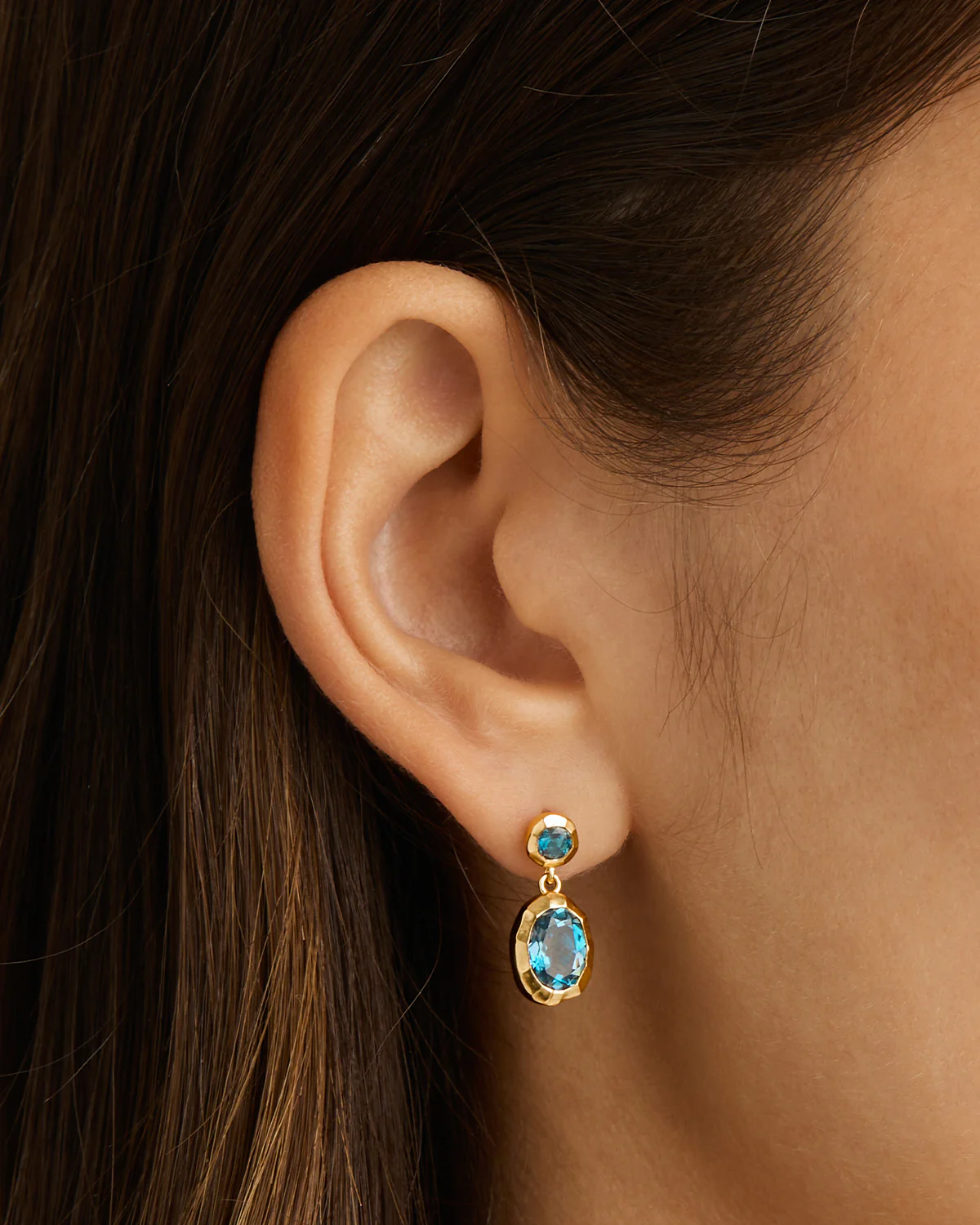 18k Gold Vermeil Sacred Jewel Topaz Earrings - Image 2
