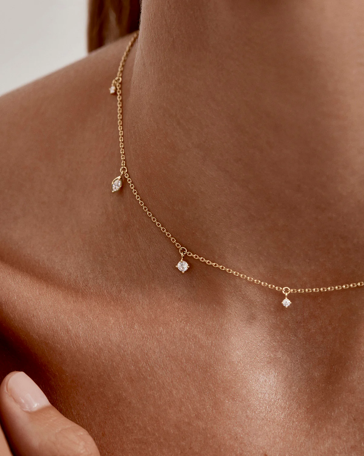 18k Gold Vermeil Scattered Light Choker - Image 2
